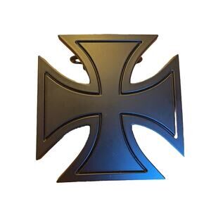 Hot Topic Iron Cross Religious Gothic Black Enamel 2004 Belt Buckle NWT